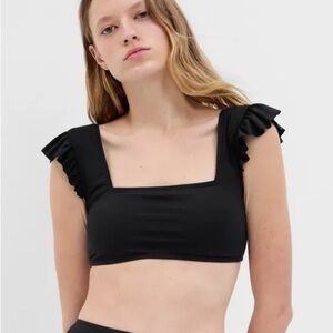 NWT Gap Ruffled Bikini Top - Black XL